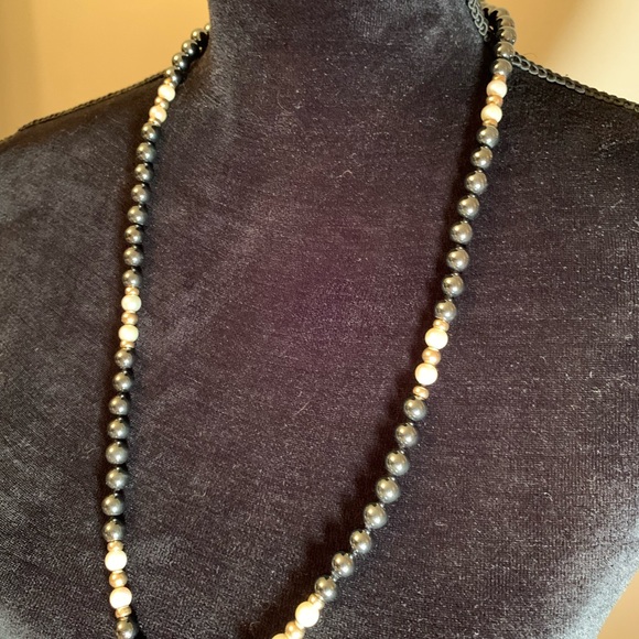 Genuine Pearl, Hematite & 14K Gold 28” Necklace. Great Mother's Day Gift! - Picture 9 of 9